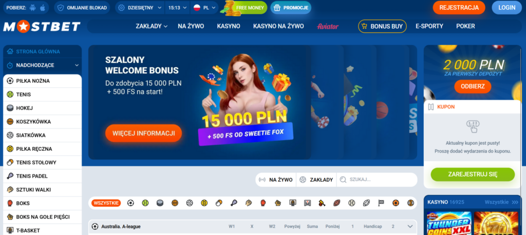 Mostbet Polska – szybka rejestracja i wysokie bonusy powitalne dla graczy